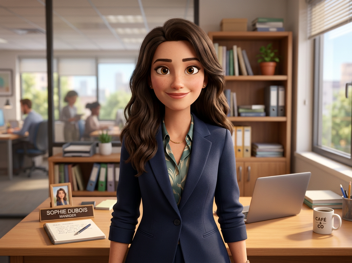 Avatar IA Askesia menant un entretien simulé